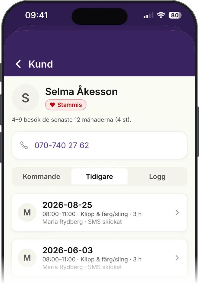 Kundkortet i Letsbook